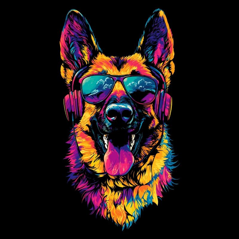 Schäferhund Bunte Farben Pop Art Hund Schäferhunde