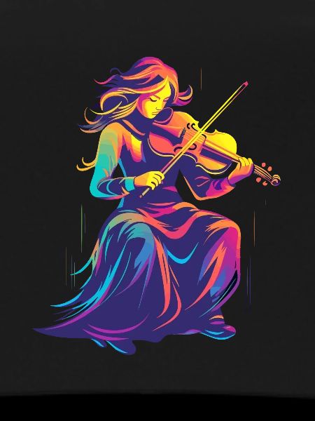 Geigenmädchen Retrowave