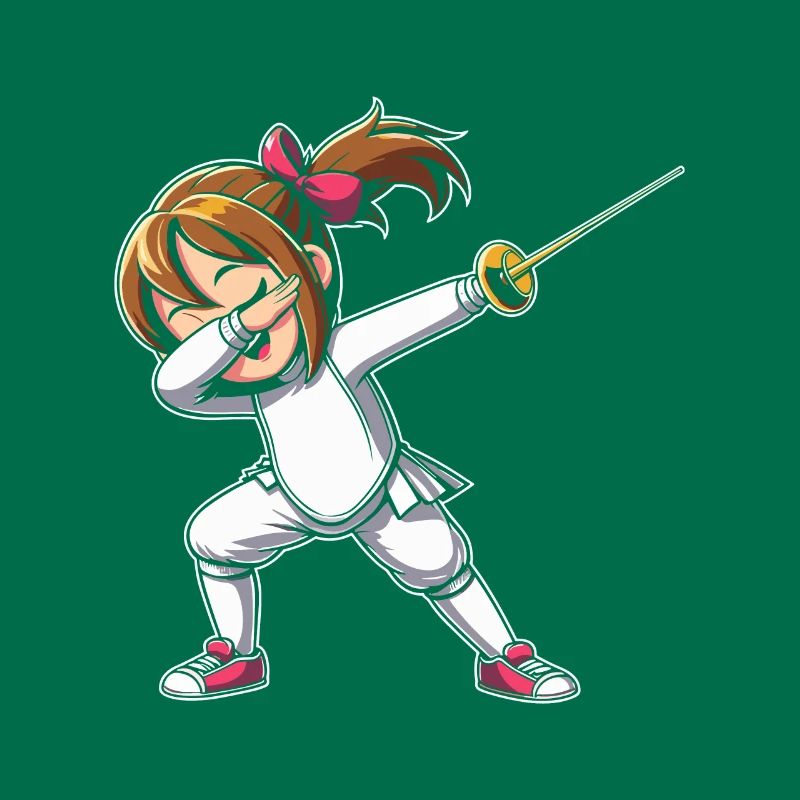 Doublage Fille Escrimeur Clôture Épée Épée Épée Escrime