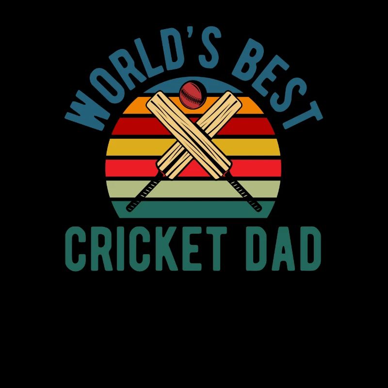 Best Cricketer Dad Retro Design