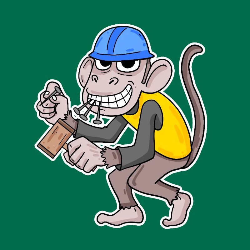 Construction Site Monkey Funny Craftsman