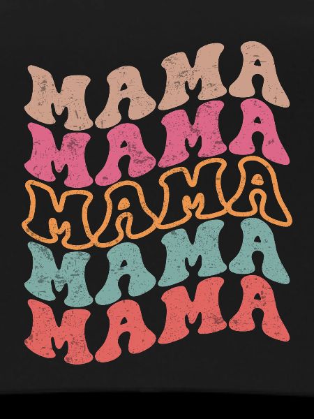 Retro Groovy Mama Text Pattern