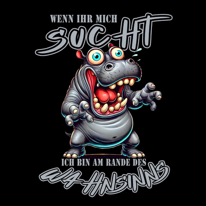 Crazy Nilpferd am Rande des Wahnsinns Comic Stil