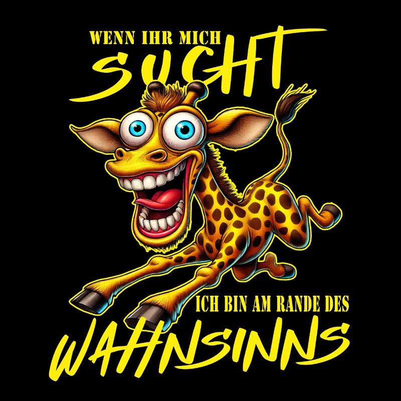 Crazy Giraffe on the Edge of Madness Comic Style