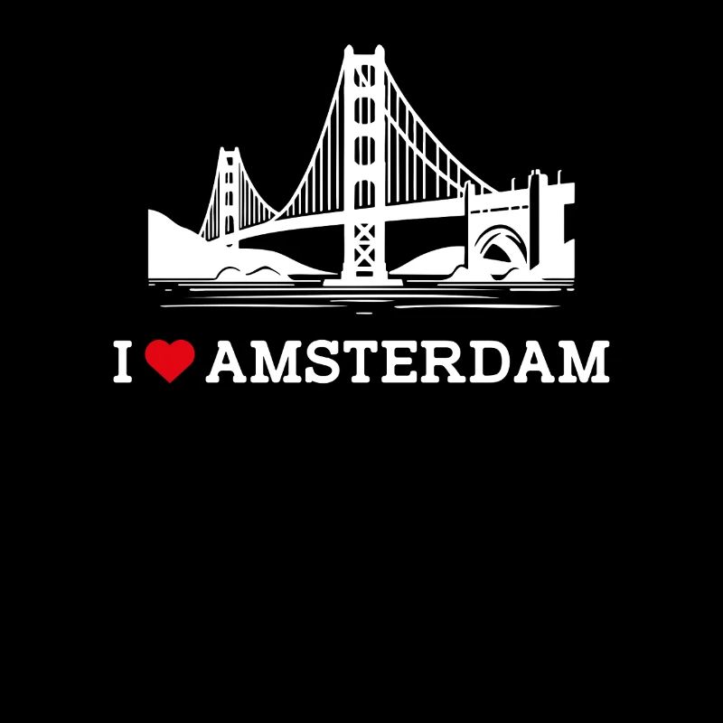 J’aime Amsterdam Golden Gate Bridge Pays-Bas Jeu de mots