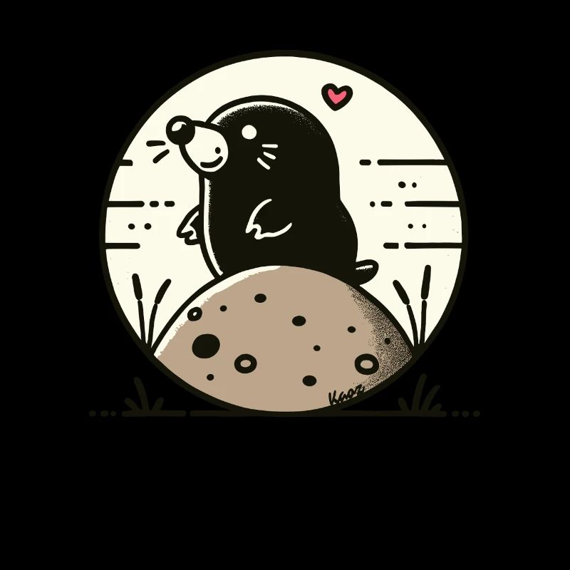Happy mole on hill