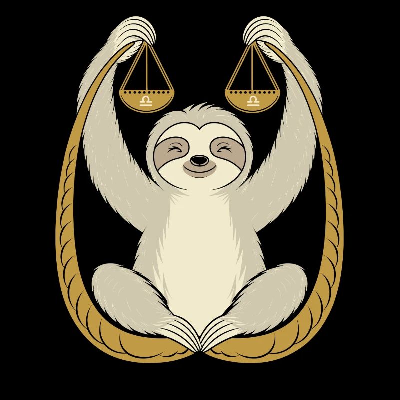 Libra Zodiac Sloth Balance