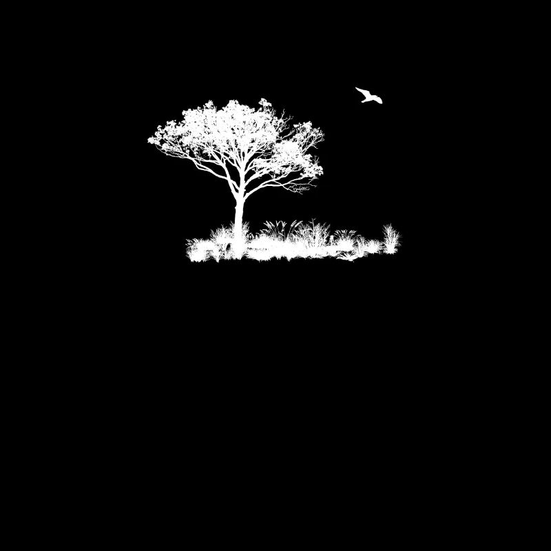 Einsamer Baum- und Vogelflug