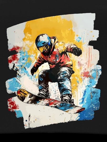 Snowboarder powder snow