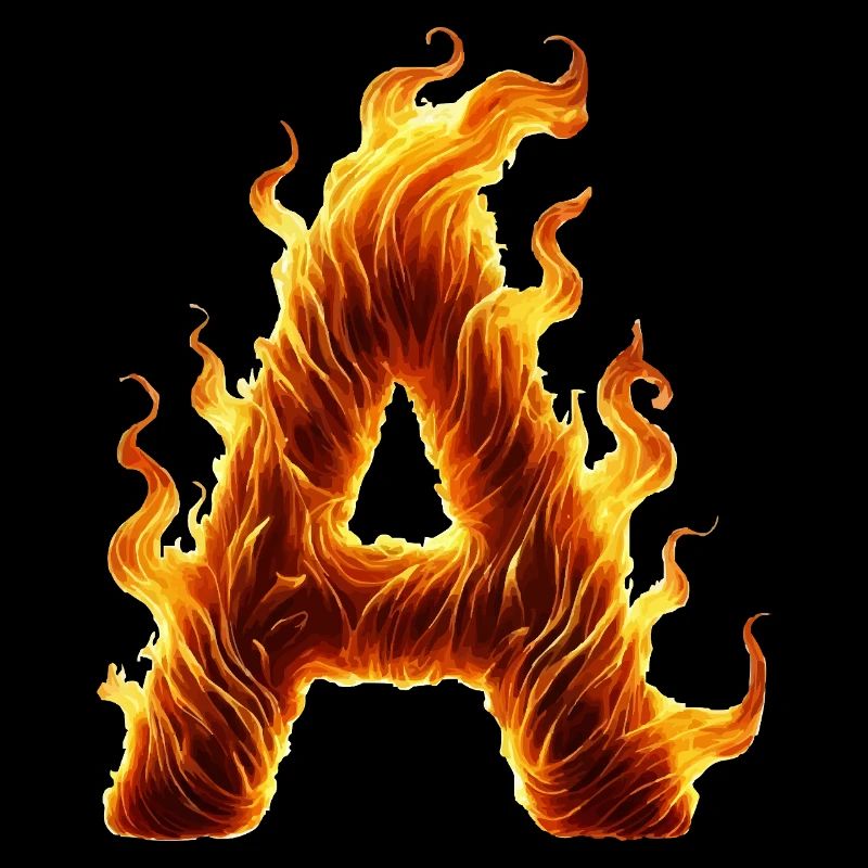 Letter A Flames