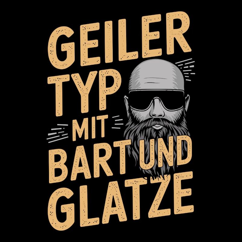 Geiler Typ Mit Bart & Glatze Glatzkopf Bartträger