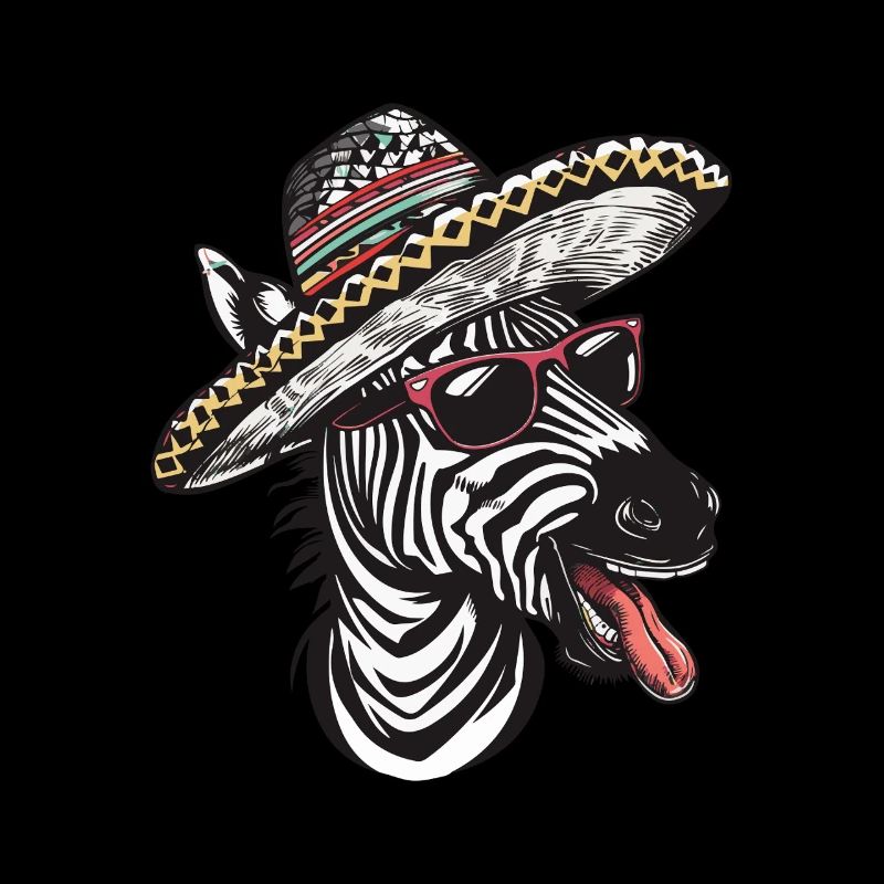 Zebra Comic Funny Sombrero