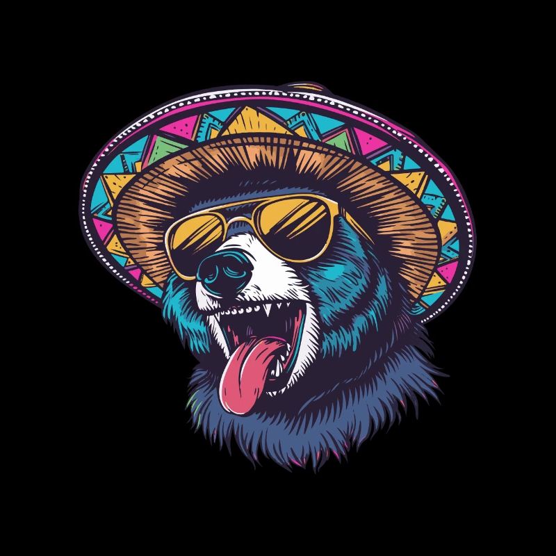 Bear Comic Funny Sombrero