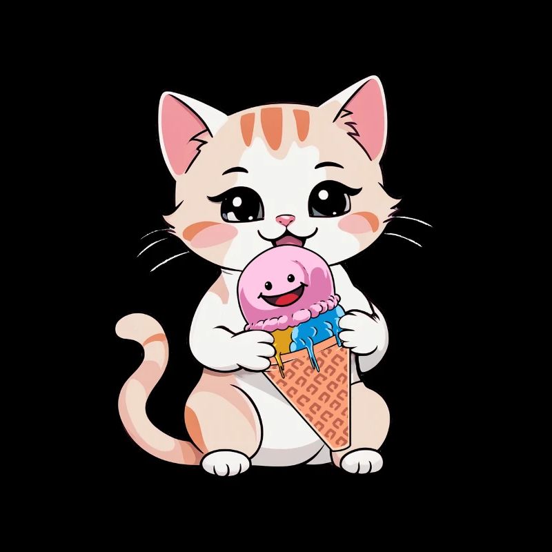 Katze Katzen Eis Eiskrem Eiscrem Kinder Kind