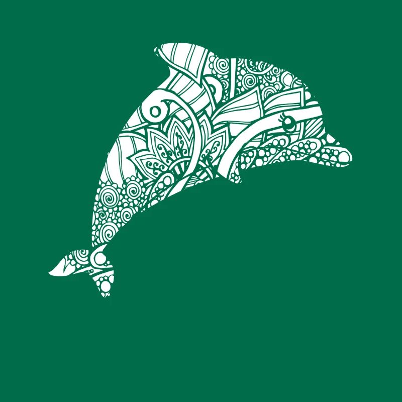 Dolphin Dolphin Floral Pattern