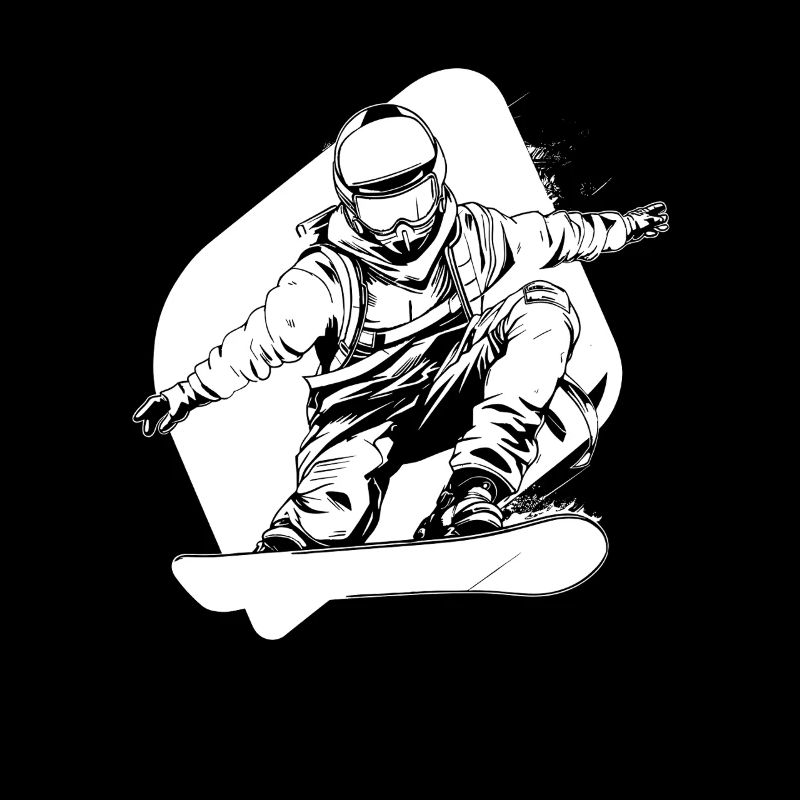 Graphique de snowboarder drôle