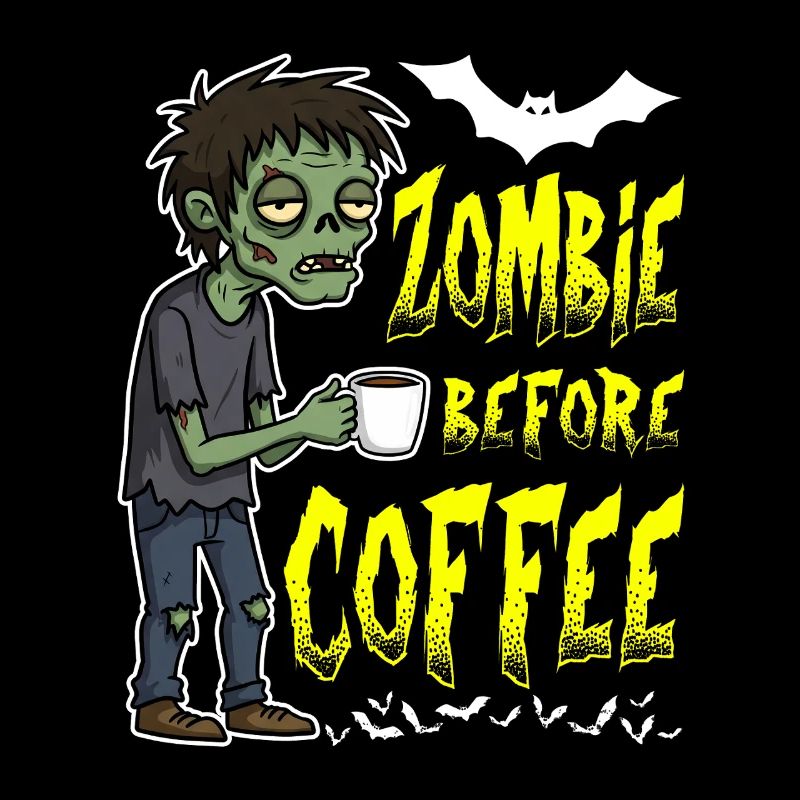 ZOMBIE VOR DEM KAFFEE - HALLOWEEN GESCHENK