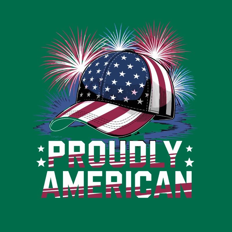 Proudly American Cap with Fireworks