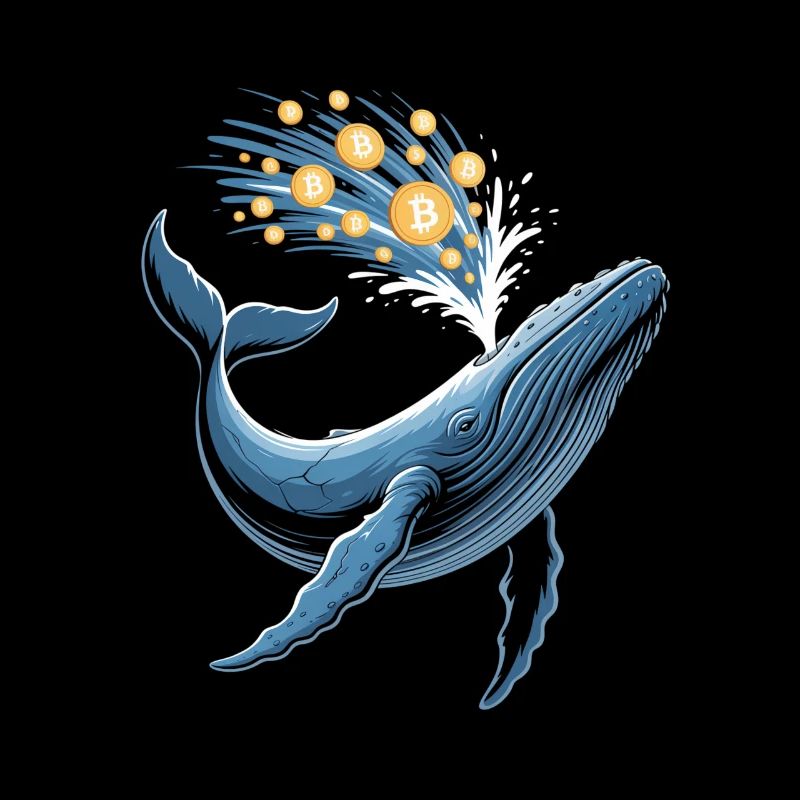 Crypto baleine avec des pièces Bitcoin éclabousser l’eau