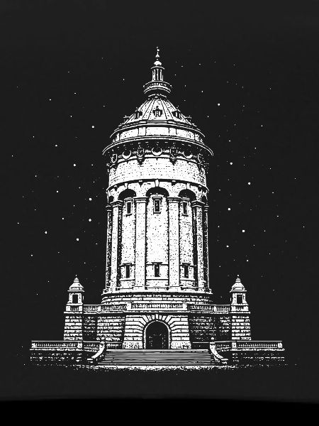 Mannheim's landmark at night