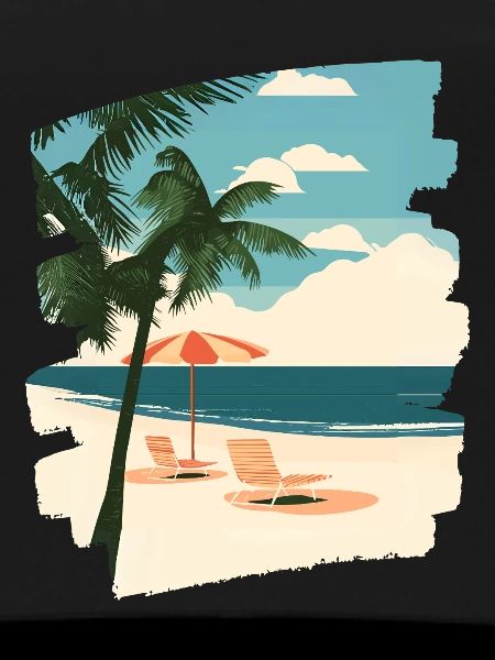Beach Palm Trees Sun Summer