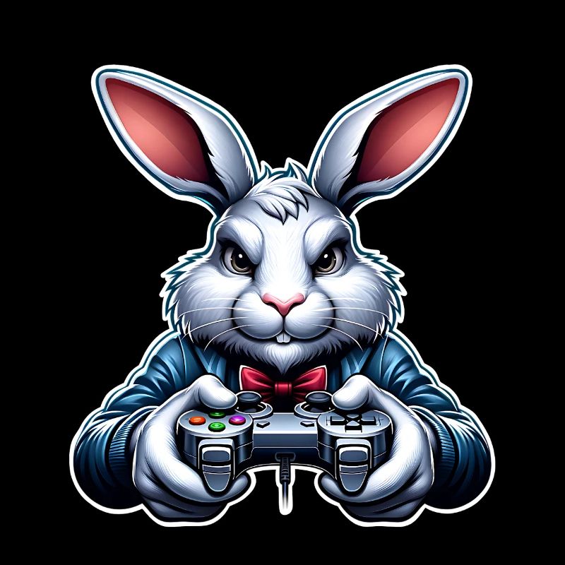 Bunny Rabbit Gamer Nerd de jeu