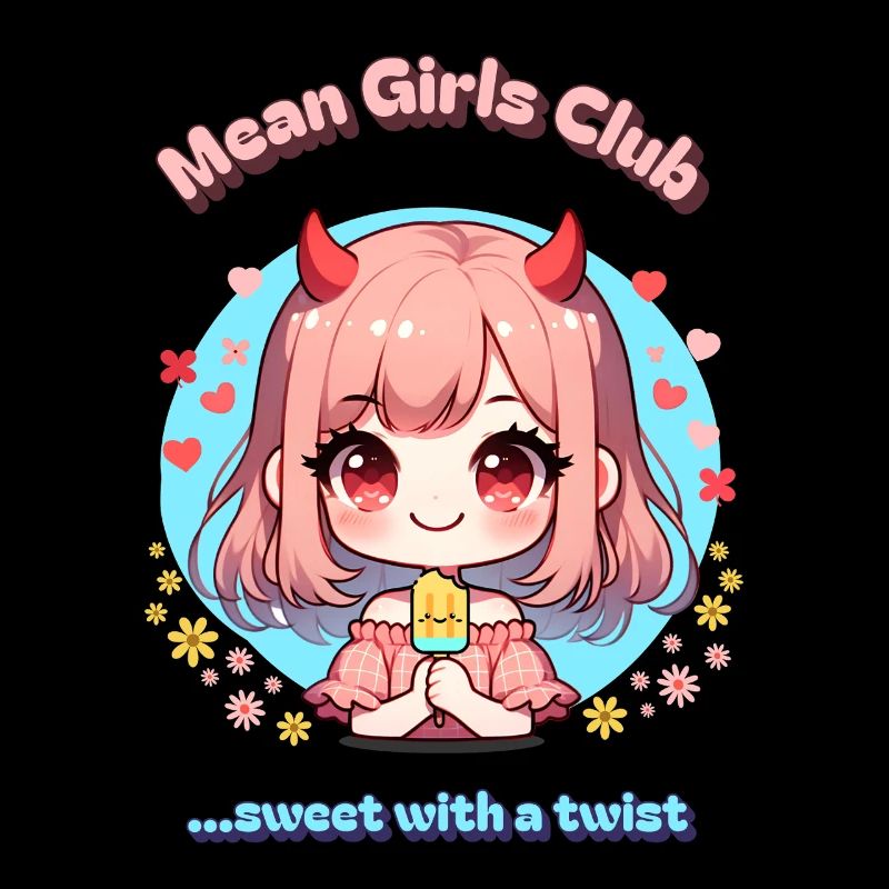 süßes Teufelchen gemeines Mädchen Kawaii Sommer