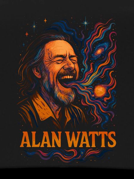 Alan Watts Cosmic Laugh Tee