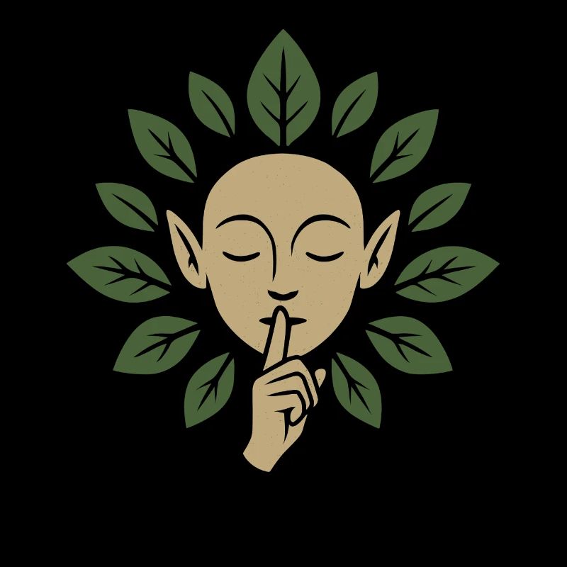 Elfin silence surrounded with leaves
