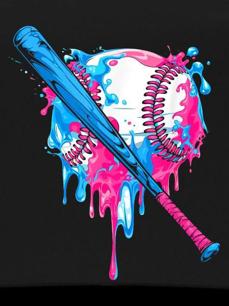 Vibrant baseball heart splash design