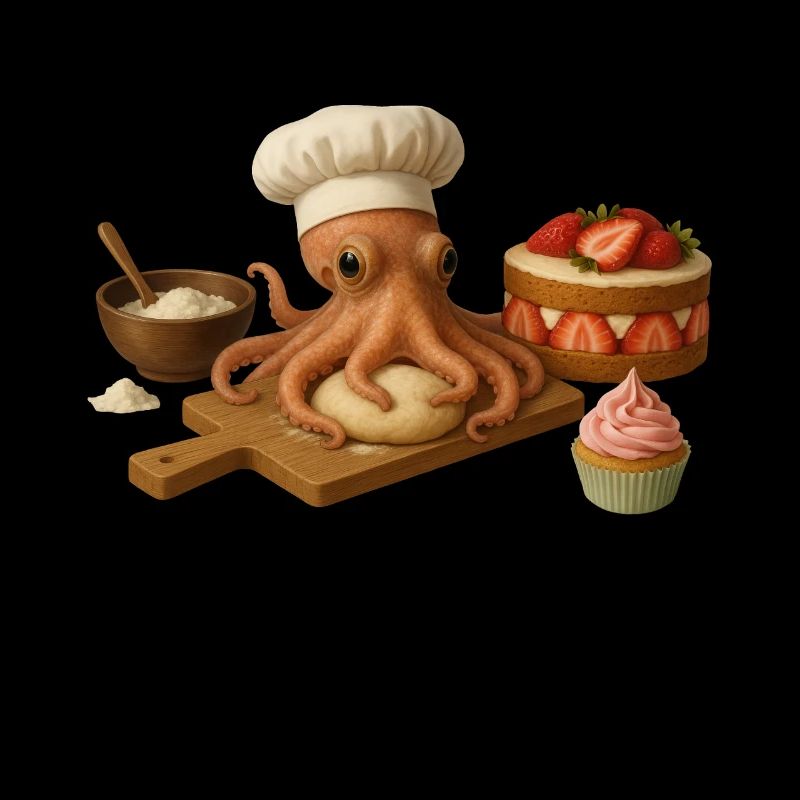 Octopus Baking Cake Bread