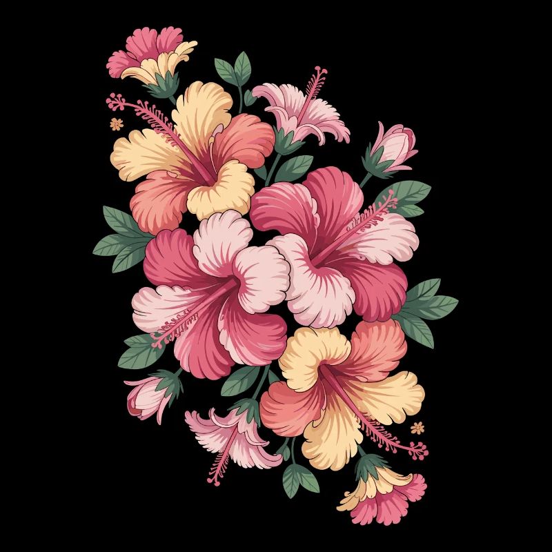Hibiscus Boho Flower Dreamy Design