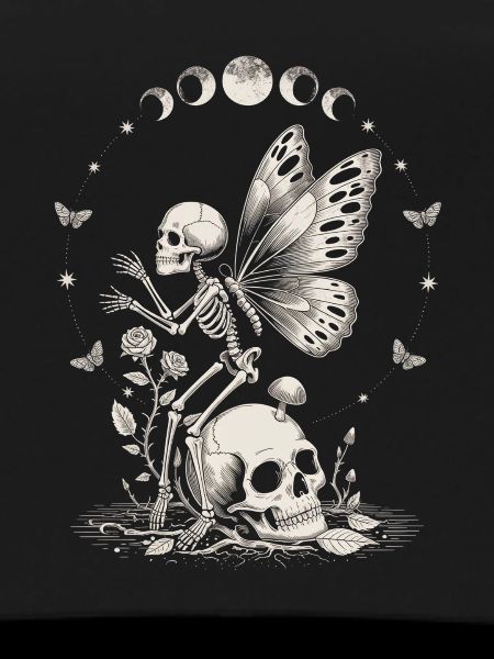 Gothic Skelett Fee mit Mondphasen