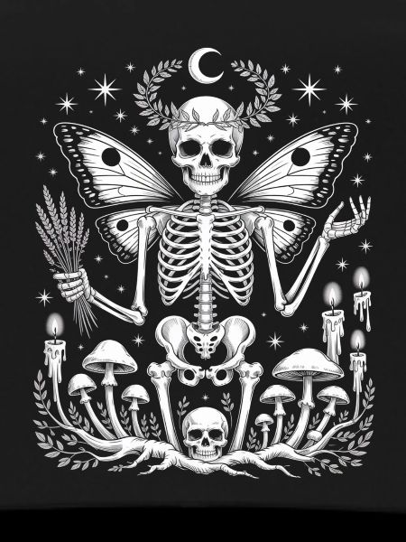 Gothic Skelett Fee mit Mondphasen