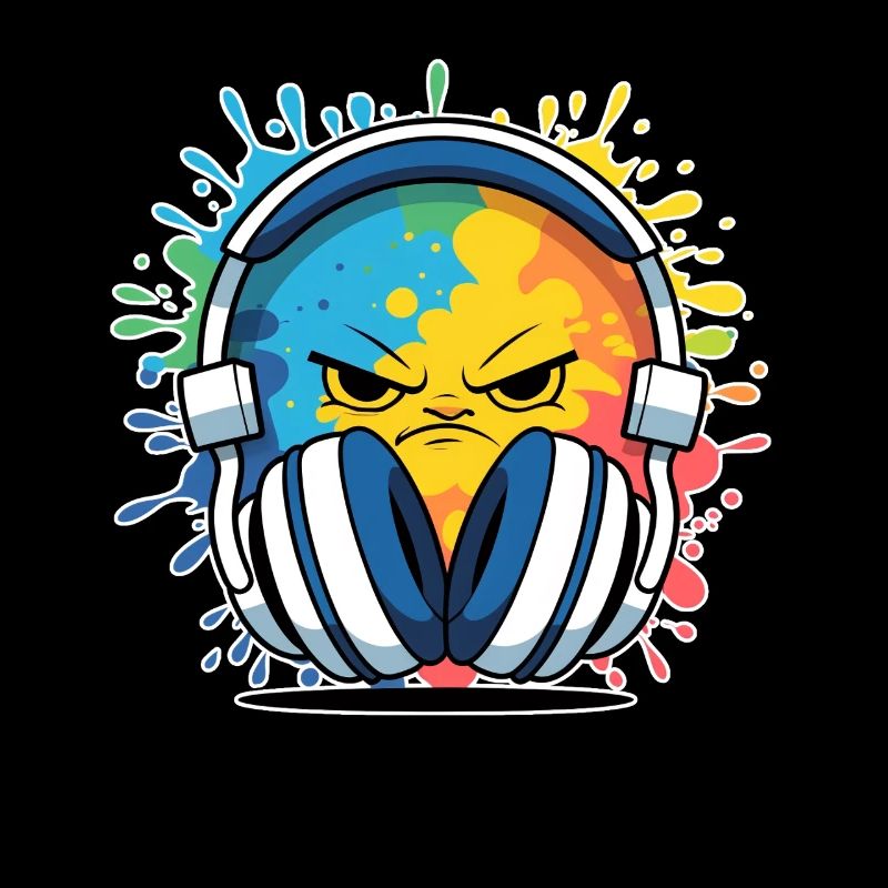 Dessin animé DJ compact avec casque