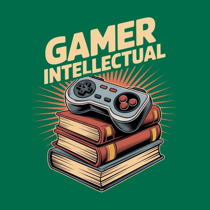 Gamer Intellectual Controller Book Stack