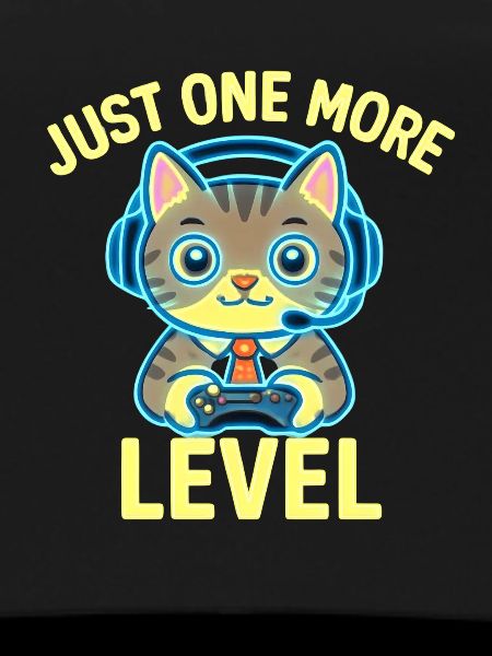  Gamer-Katze – Nur noch ein Level