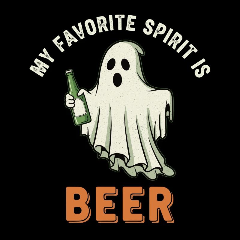 Humorous ghost drink print