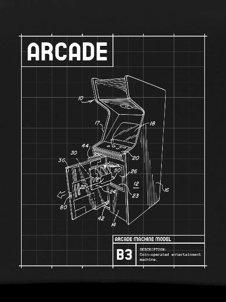 Retro Arcade Sketch on Grid