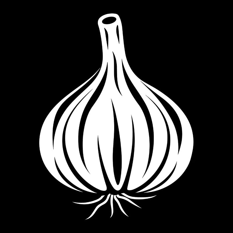 Ail silhouette noir et blanc