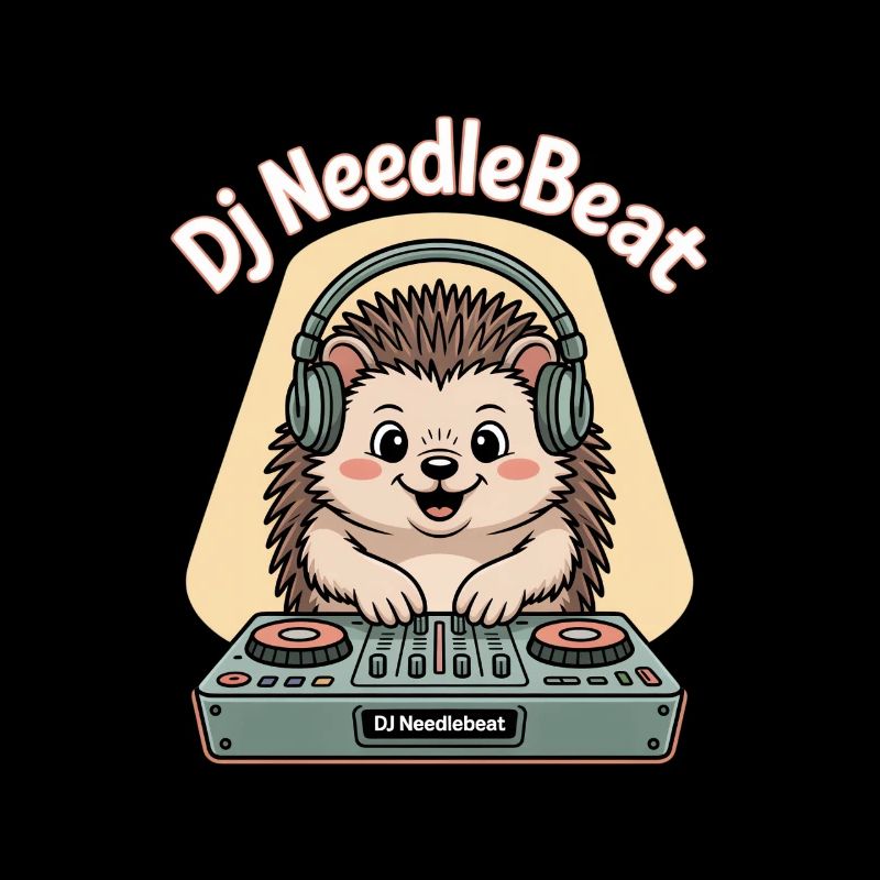 Dj NeedleBeat Igel DJ Mit Kopfhörern Am Pult