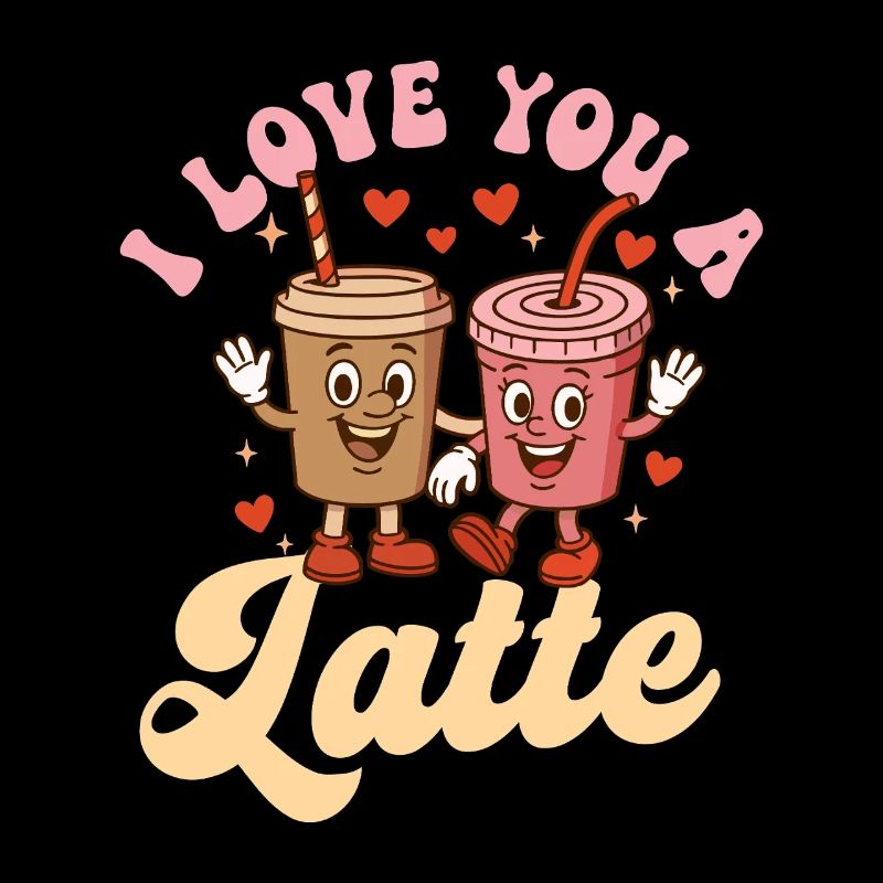 I Love You A Latte Cute Coffee Pun