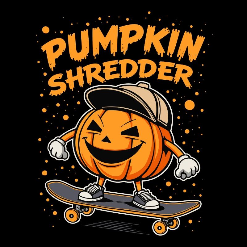 Déchiqueteuse de citrouilles cool sur le skateboard