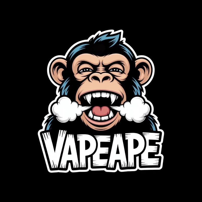 Vape Ape Funny Monkey Graphique