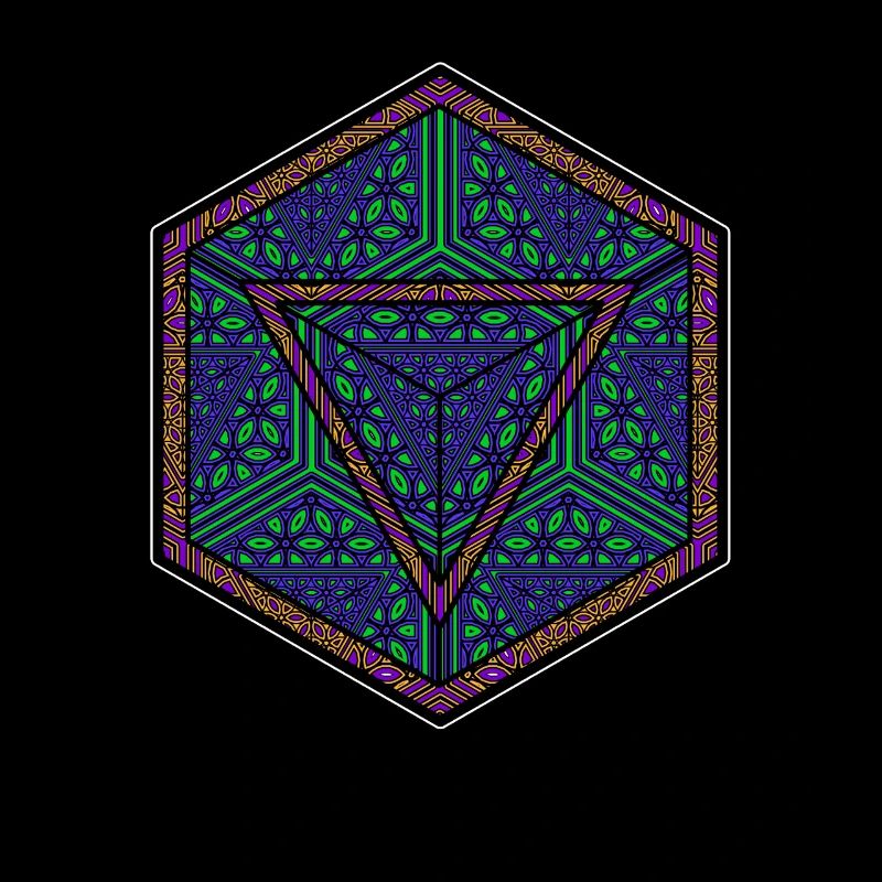 Mandala Kaléidoscope Motif Triangle Psychédélique