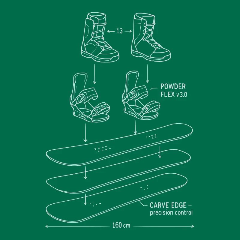 Conception de technique de plan de snowboard