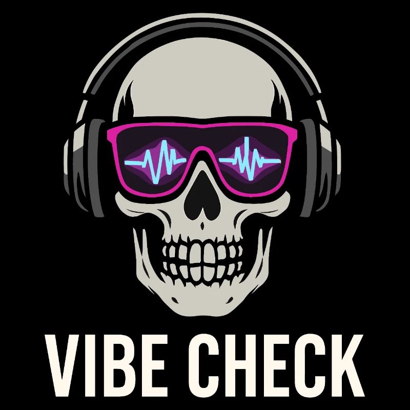 Crâne Neon Vibe Check – Skull Edition