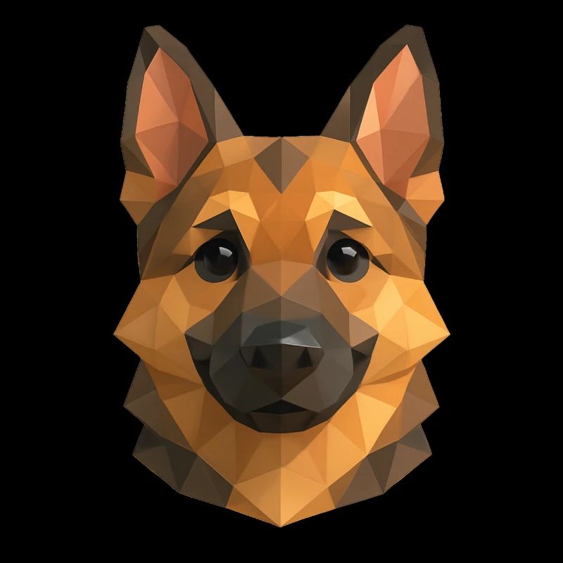 Polygon German Shepherd – Geometric Dog Design