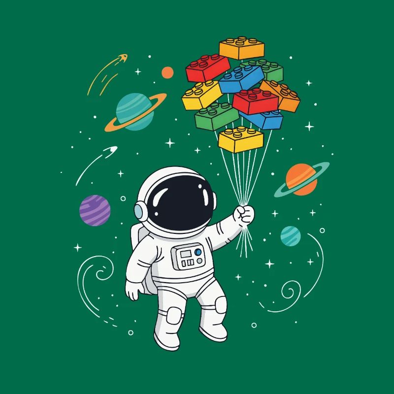 Astronaut Building Blocks Space Brick Builder