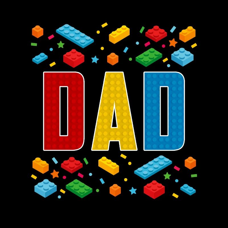 Dad Brick Builder Fatherhood Block Building